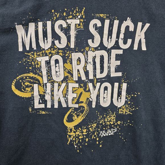Vintage Mad Ink Motocross Shirt Mens XL Must Suck To Ride Like You Y2K Grunge - Picture 7 of 9